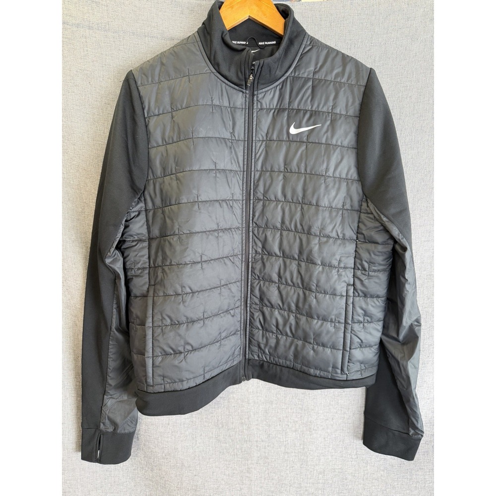 Nike Jacket Womens XL Black Therma-FIT Running Full Zip Thermal Puffer